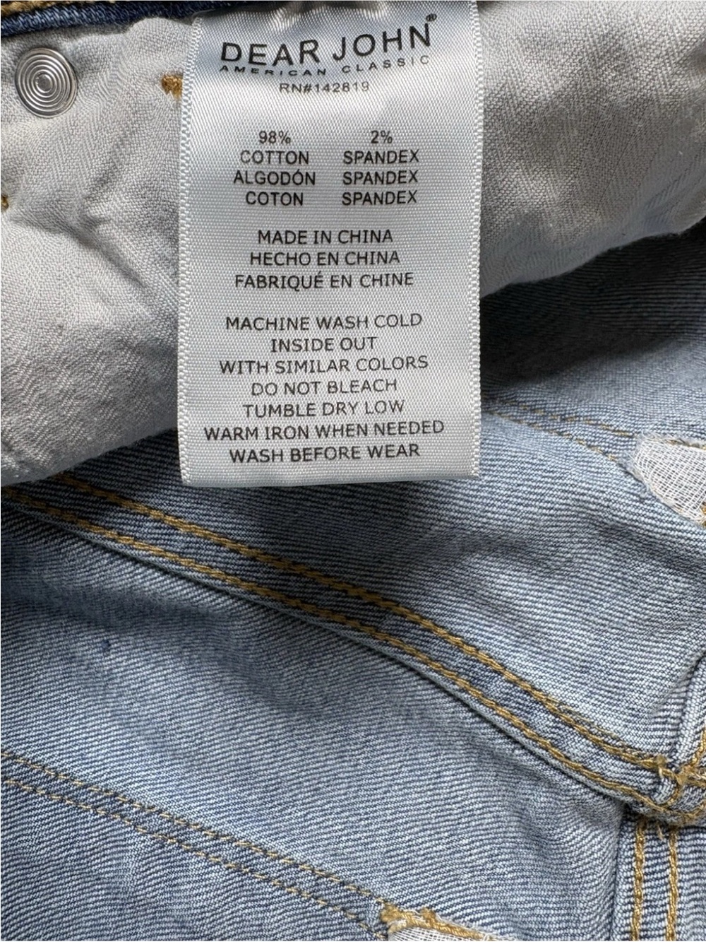 Dear John Womens Jaxton Boot Cut Mid Rise Raw Hem Split Side Seam Jeans 30 x 32 - Picture 10 of 11